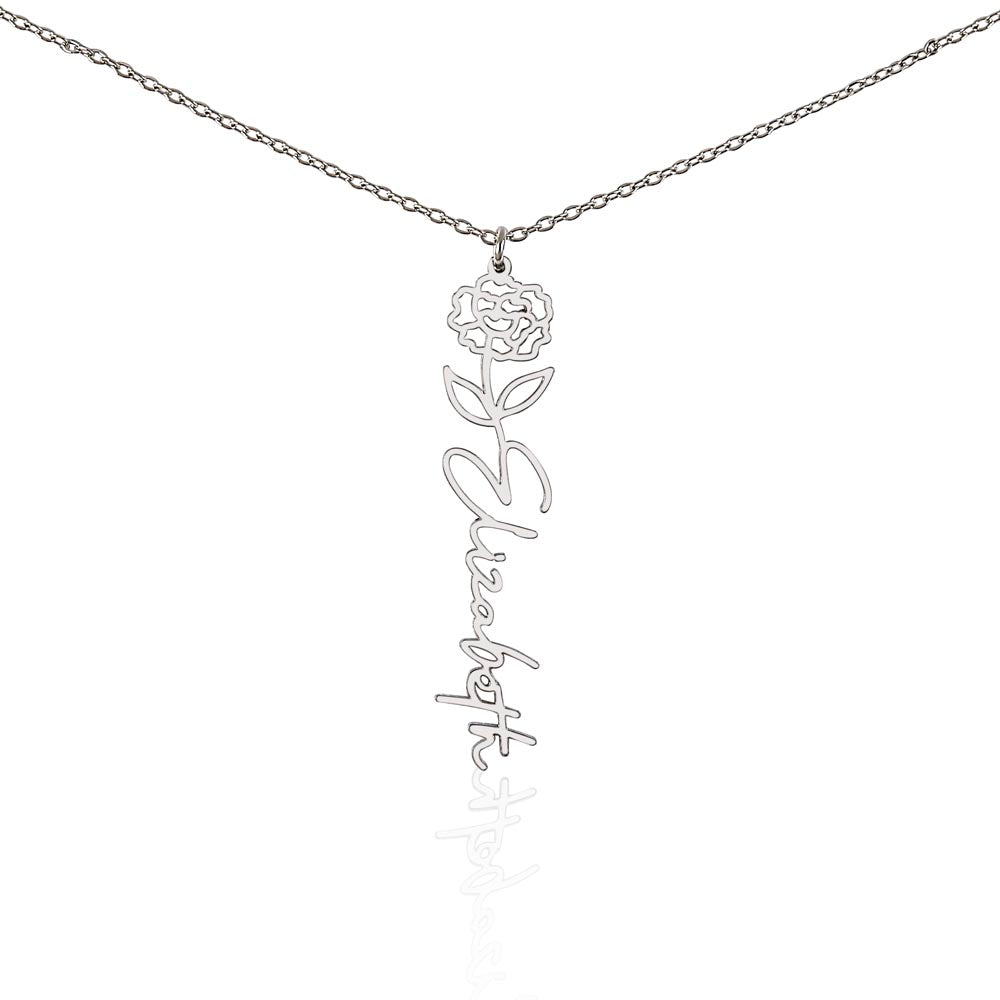 Flower Name Necklace Non-Message Card