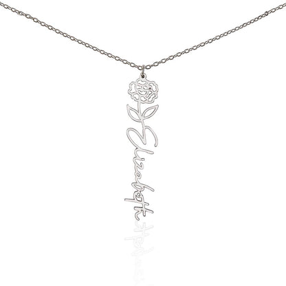 Flower Name Necklace Non-Message Card