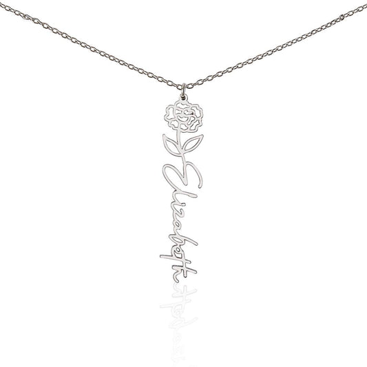 Flower Name Necklace Non-Message Card