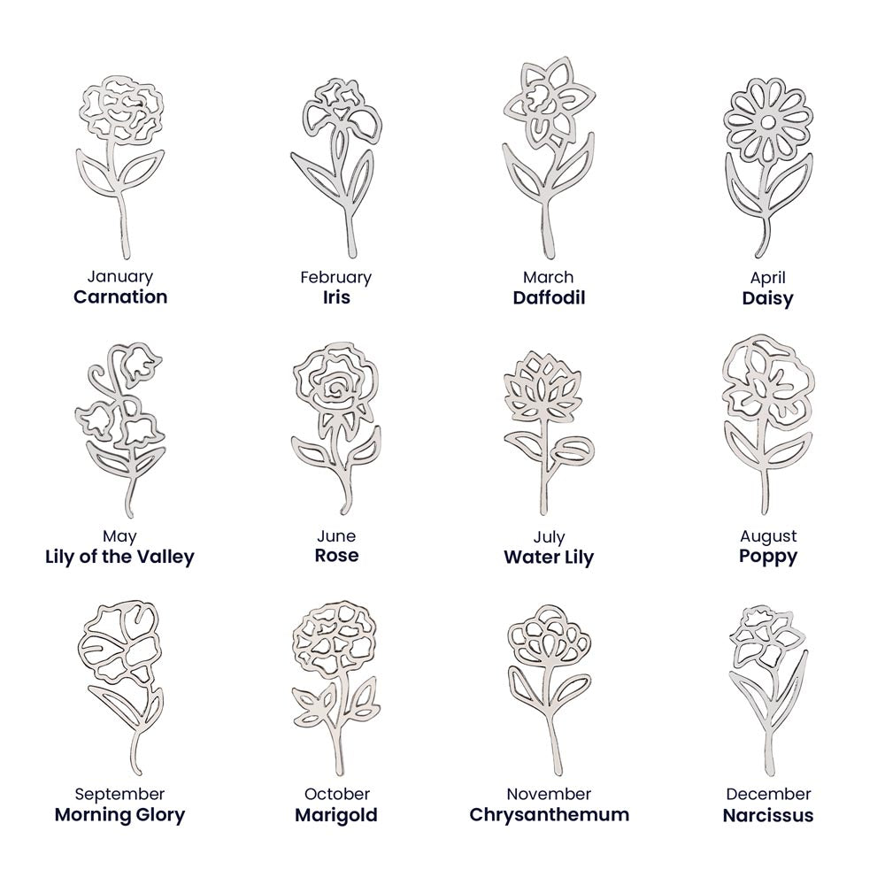 Flower Name Necklace Non-Message Card