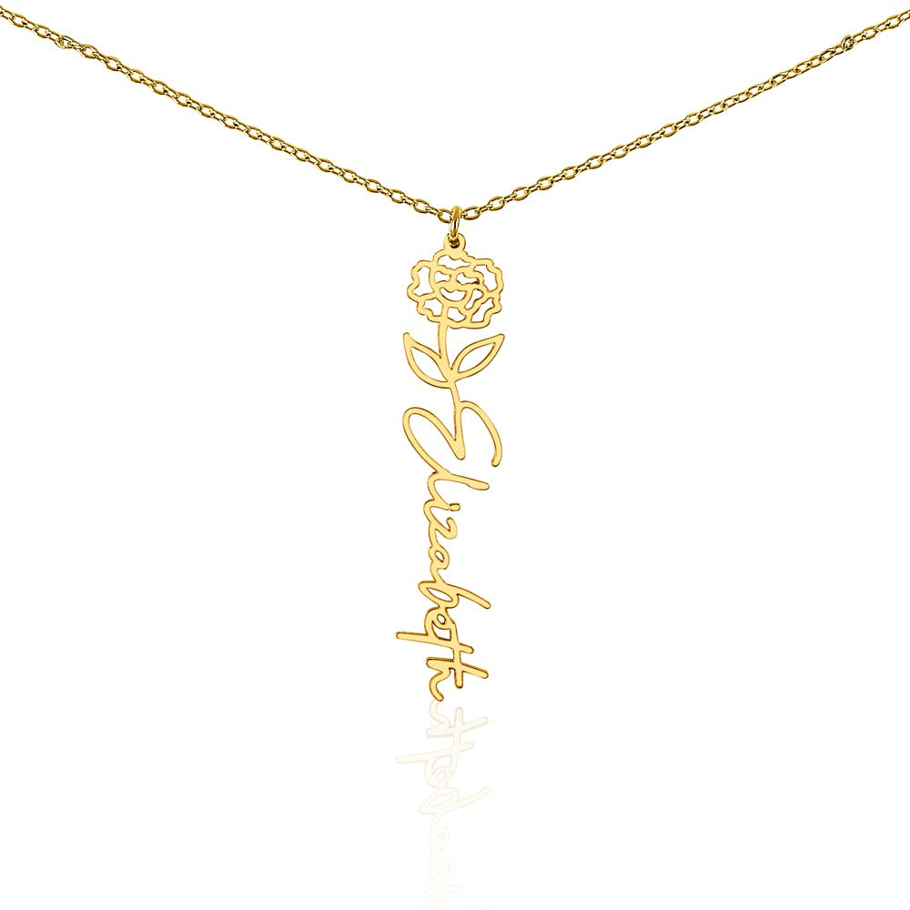 Flower Name Necklace Non-Message Card