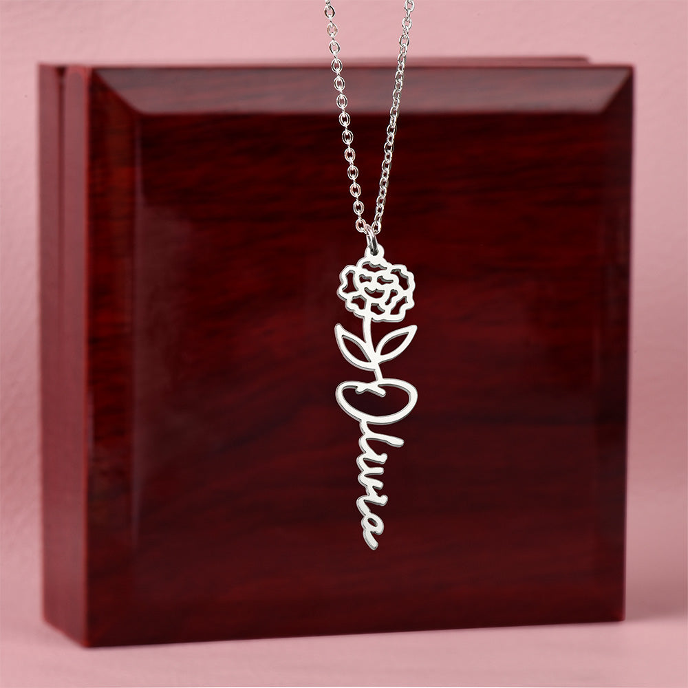 Flower Name Necklace Non-Message Card