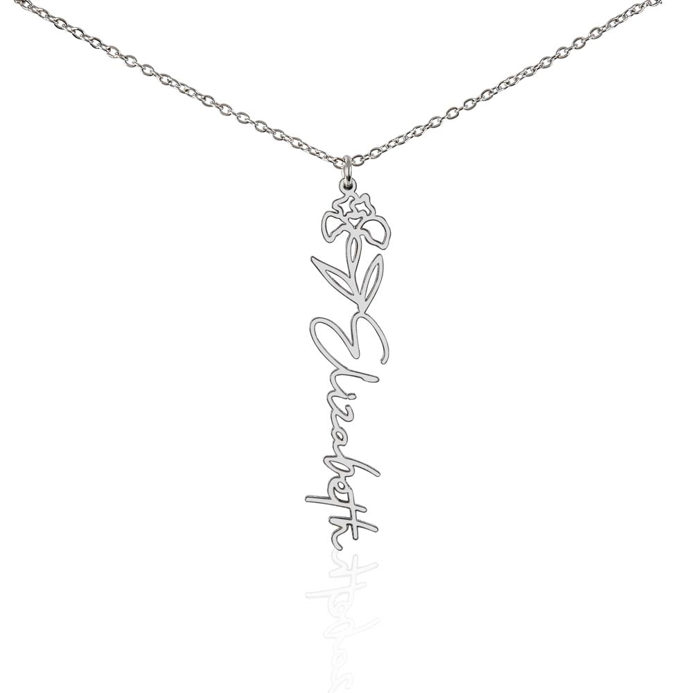 Flower Name Necklace Non-Message Card