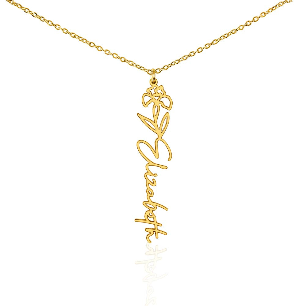 Flower Name Necklace Non-Message Card