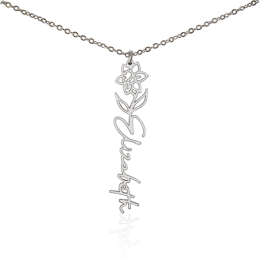 Flower Name Necklace Non-Message Card