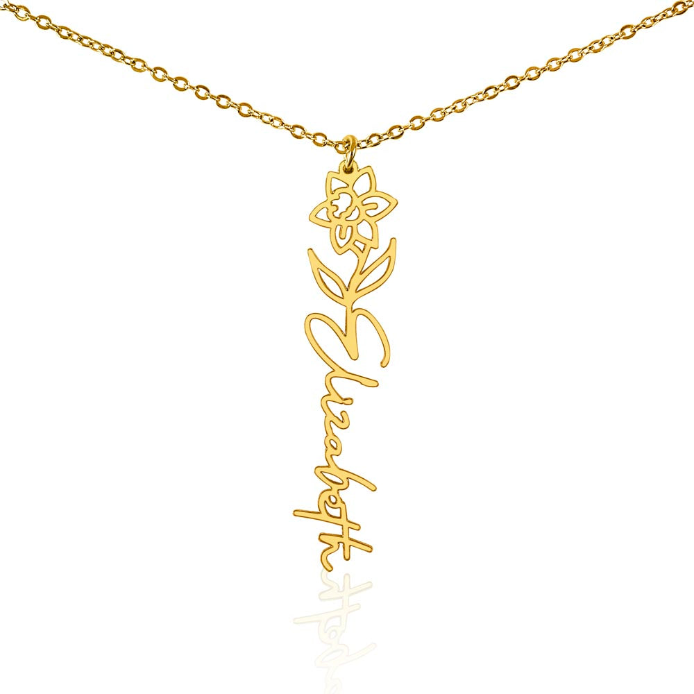 Flower Name Necklace Non-Message Card