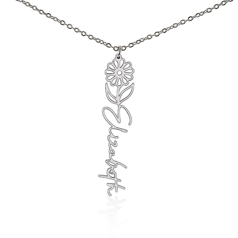 Flower Name Necklace Non-Message Card