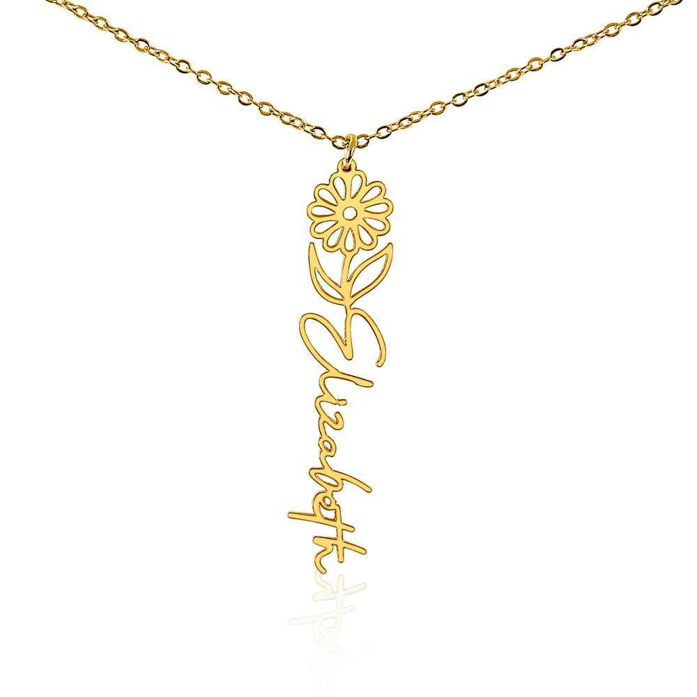 Flower Name Necklace Non-Message Card