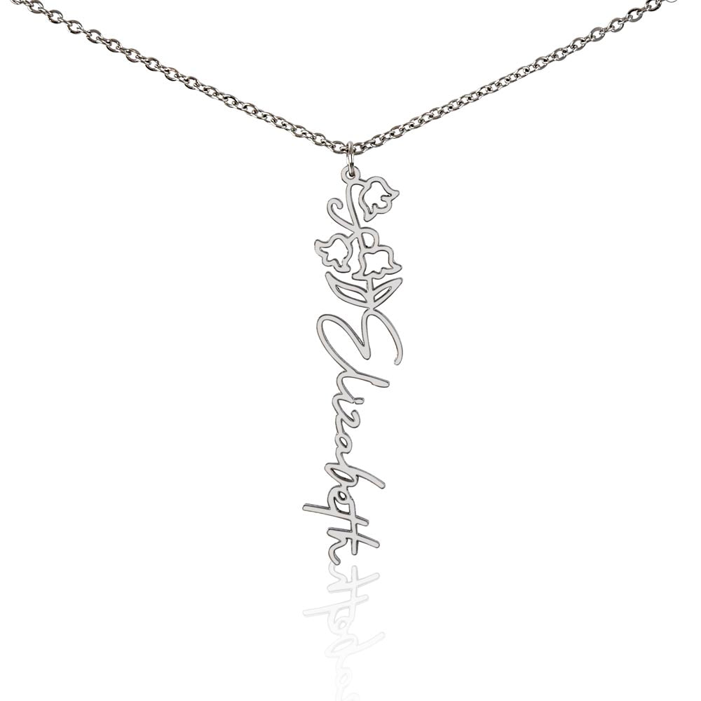 Flower Name Necklace Non-Message Card