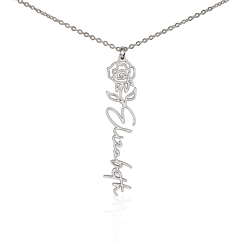 Flower Name Necklace Non-Message Card