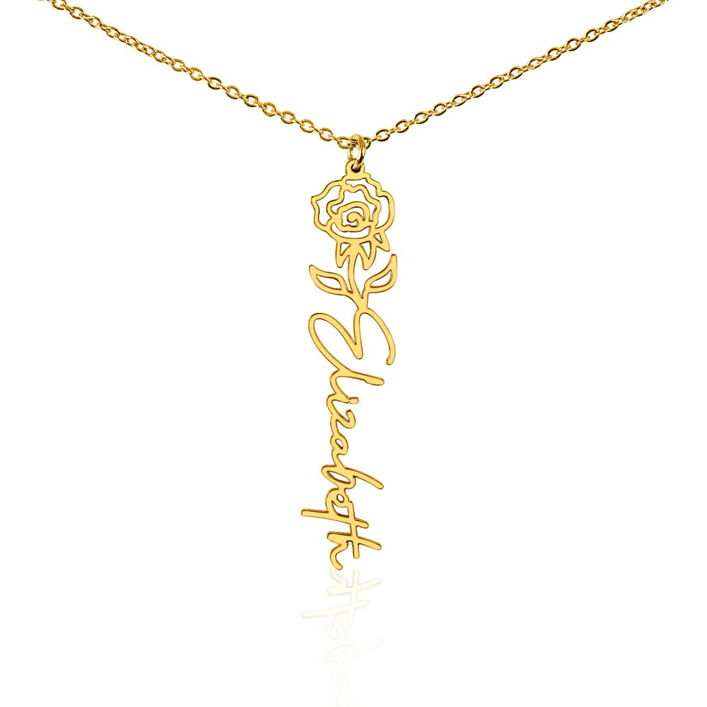 Flower Name Necklace Non-Message Card