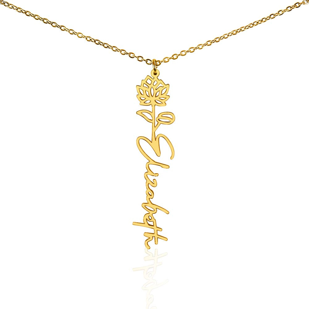 Flower Name Necklace Non-Message Card