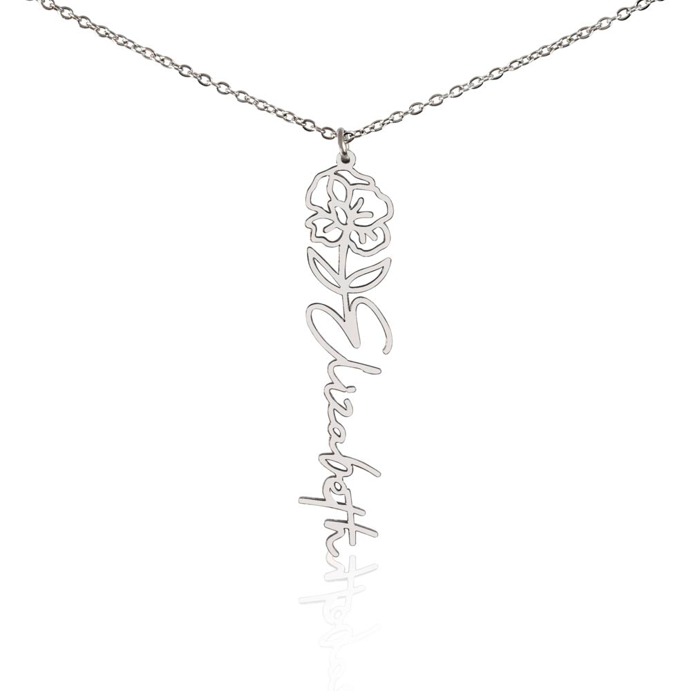 Flower Name Necklace Non-Message Card