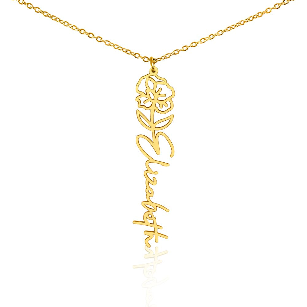 Flower Name Necklace Non-Message Card