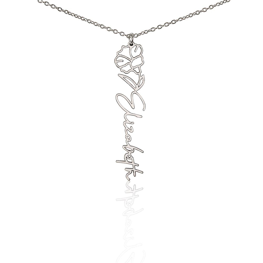 Flower Name Necklace Non-Message Card