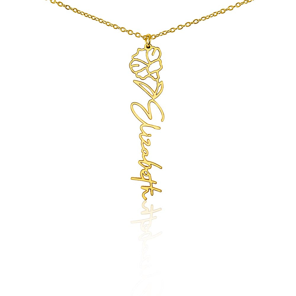 Flower Name Necklace Non-Message Card
