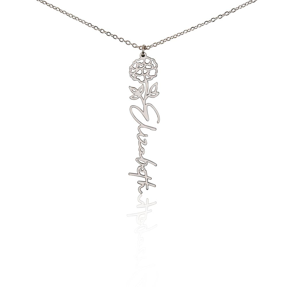 Flower Name Necklace Non-Message Card
