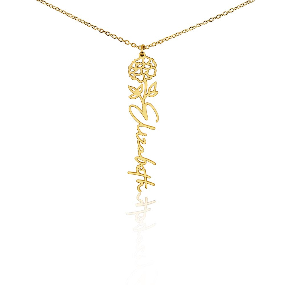 Flower Name Necklace Non-Message Card