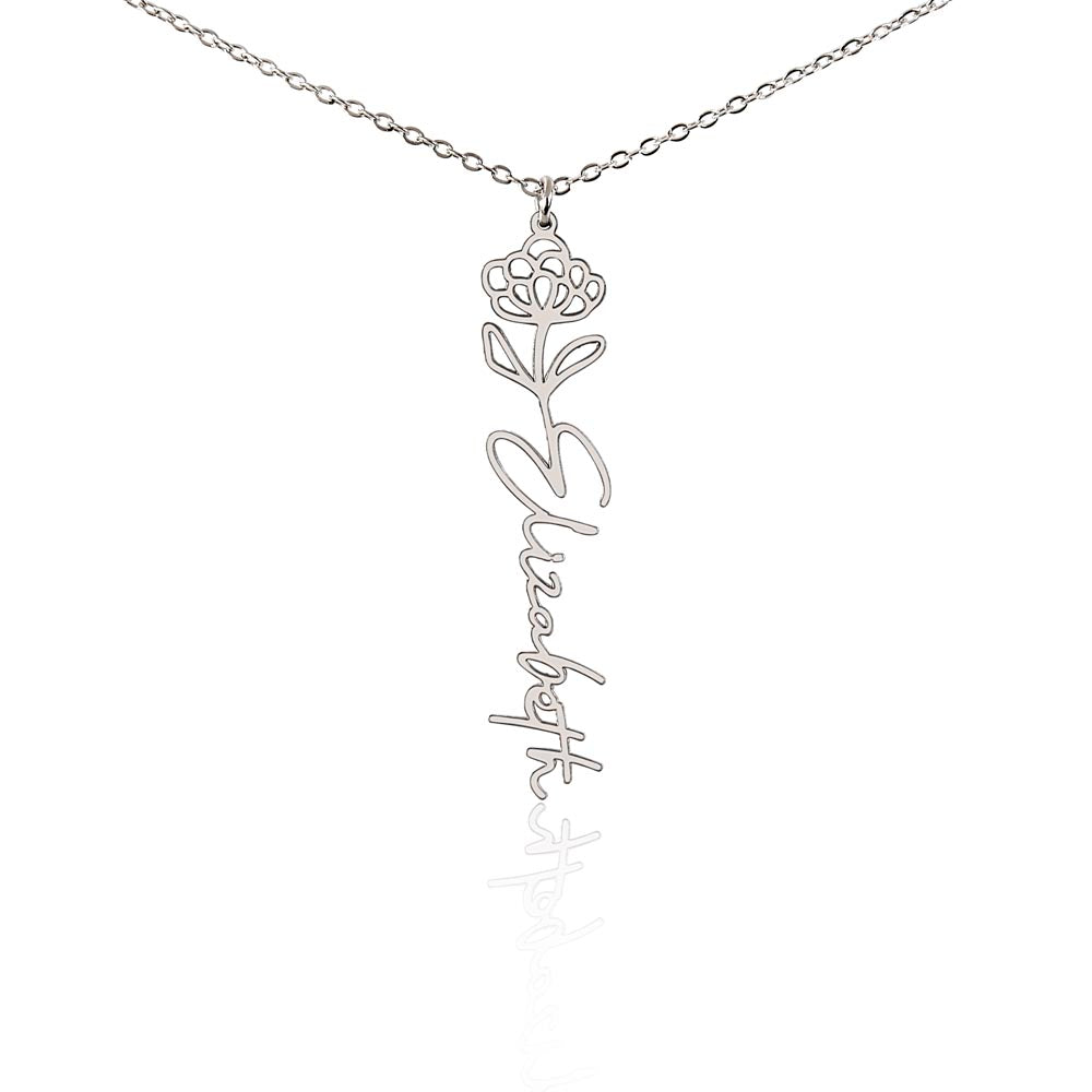 Flower Name Necklace Non-Message Card