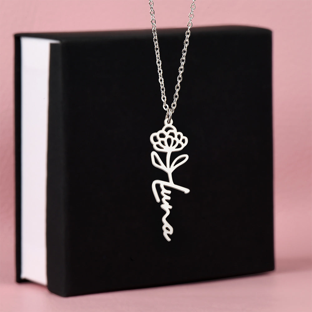Flower Name Necklace Non-Message Card