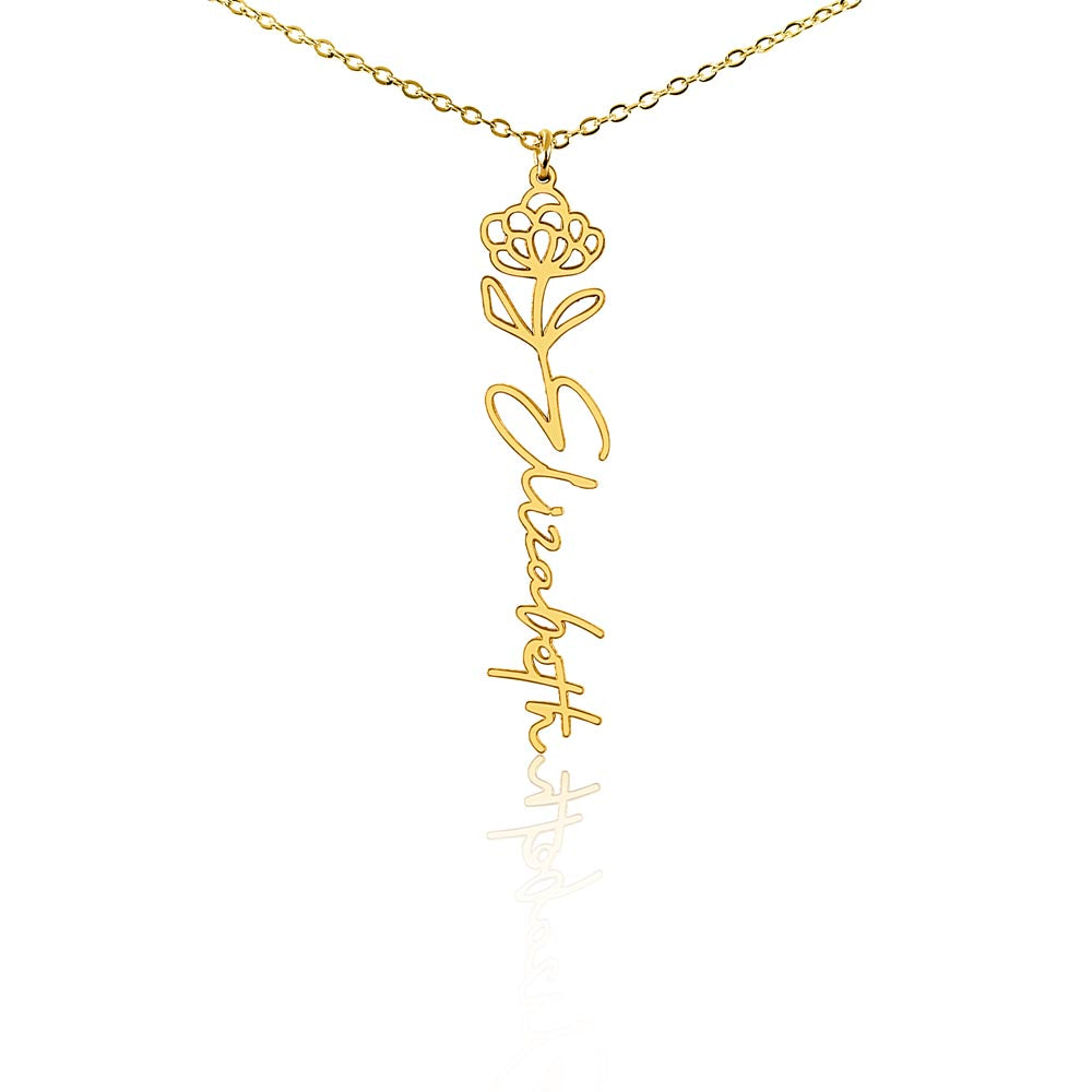 Flower Name Necklace Non-Message Card