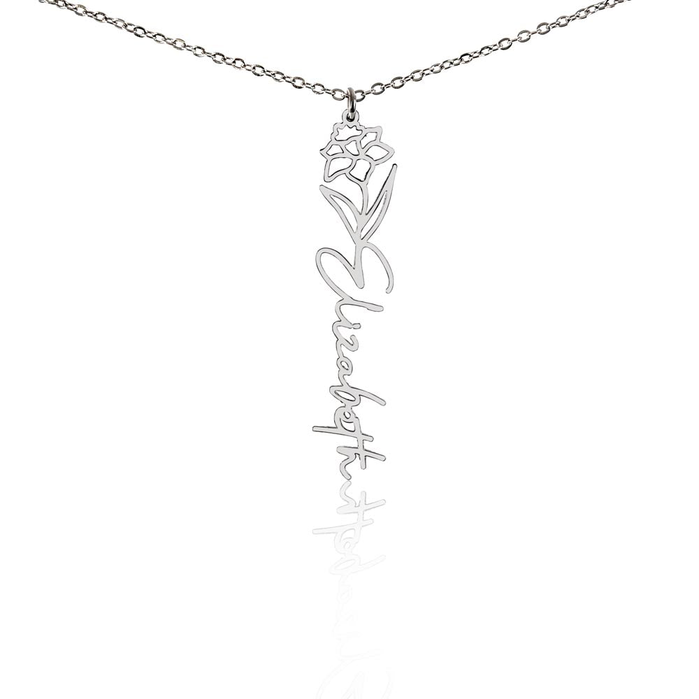 Flower Name Necklace Non-Message Card