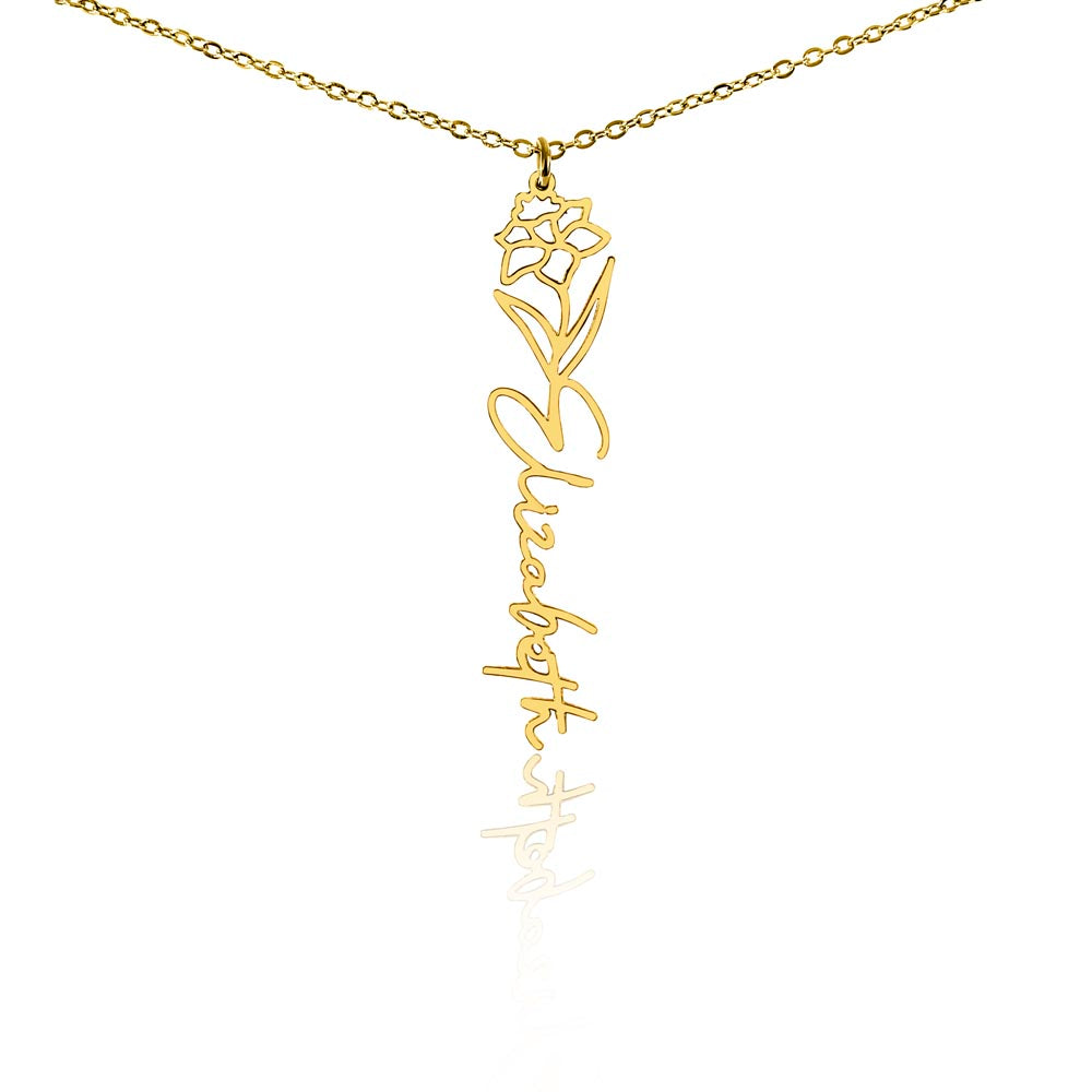 Flower Name Necklace Non-Message Card