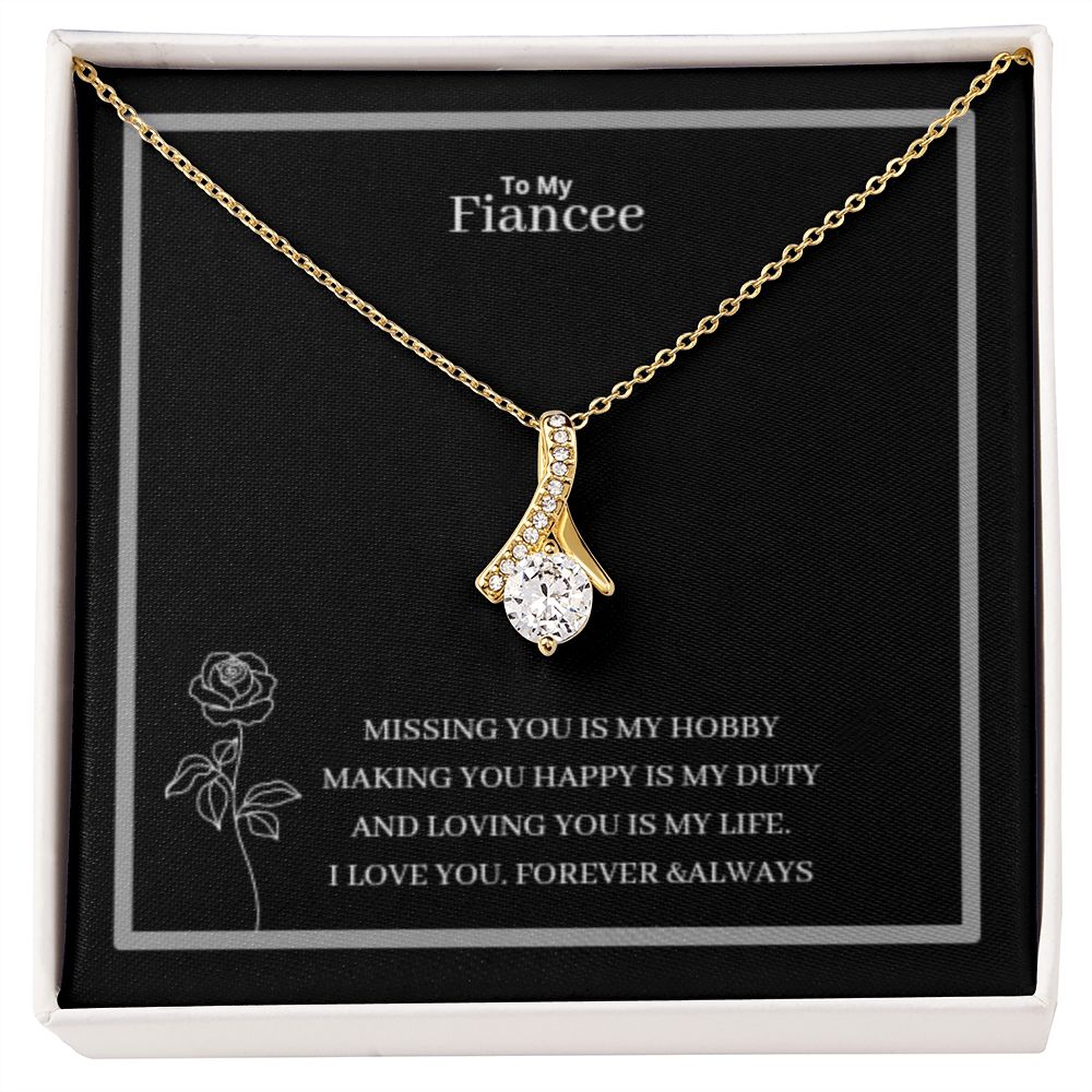 To My Fiancee Alluring Beauty Necklace Yellow & White Gold Variants
