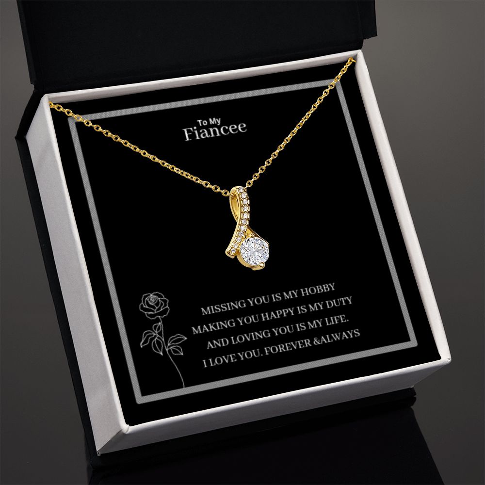 To My Fiancee Alluring Beauty Necklace Yellow & White Gold Variants