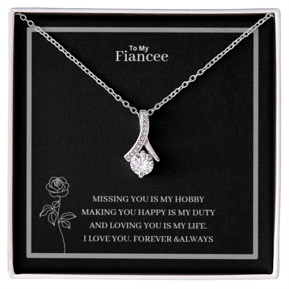 To My Fiancee Alluring Beauty Necklace Yellow & White Gold Variants