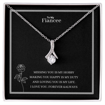 To My Fiancee Alluring Beauty Necklace Yellow & White Gold Variants