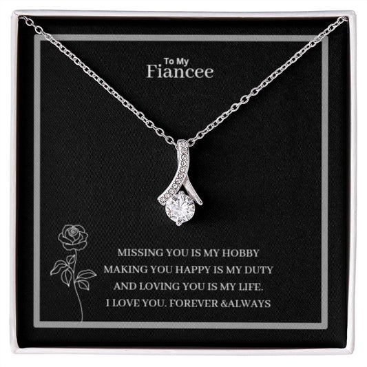 To My Fiancee Alluring Beauty Necklace Yellow & White Gold Variants