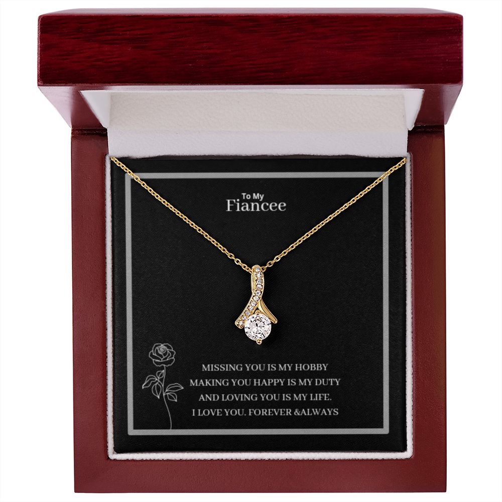 To My Fiancee Alluring Beauty Necklace Yellow & White Gold Variants