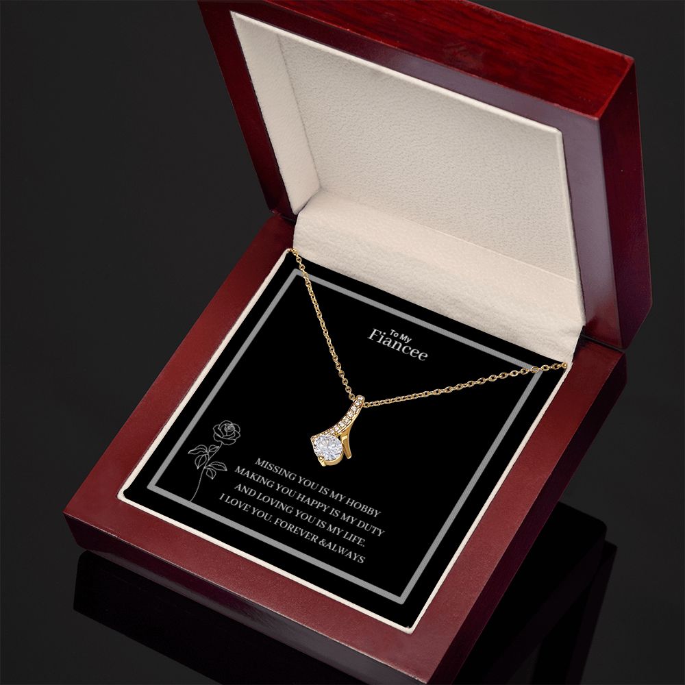 To My Fiancee Alluring Beauty Necklace Yellow & White Gold Variants