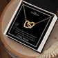 To My Daughter Interlocking Hearts Necklace Yellow & White Gold Variants