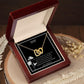 To My Amazing Mom Interlocking Hearts Necklace Yellow & White Gold Variants