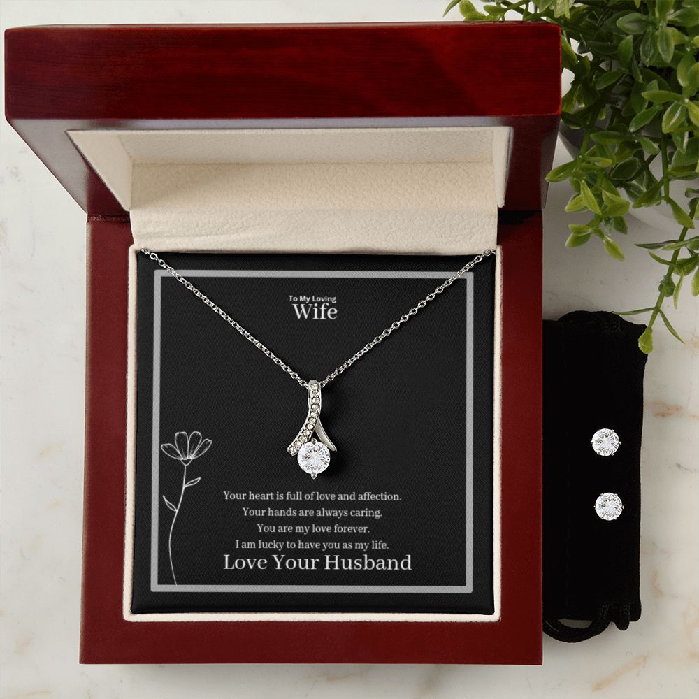 To My Loving Wife Alluring Beauty + Clear CZ Earrings