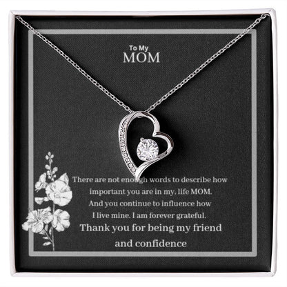 To My Mom Forever Love Necklace With On Demand Message Card